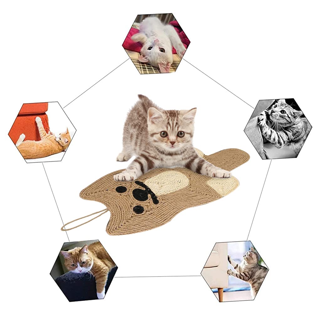 Qpets Creative Cat Scratcher Mat,21.3''*9'',Natural Sisal Cat Scratch Mat,Non-Slip Cat Scratching Mat,Cats Floor Scratching Pad,No More Scratches on Sofa Qpets Creative Cat Scratcher Mat,21.3''*9'',Natural Sisal Cat Scratch Mat,Non-Slip Cat Scratching Mat,Cats Floor Scratching Pad,No More Scratches on Sofa
